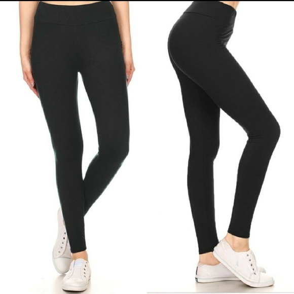 Plus Size Black Yoga Waist Buttery Soft Leggings - Picture 3 of 8